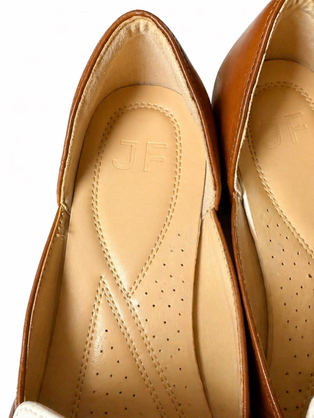 Leona penny loafers by Just Fab brand new with tags size 7.5 in brown and white - Picture 2 of 5